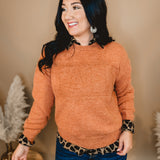 Fall Embossed Sweater - Rust