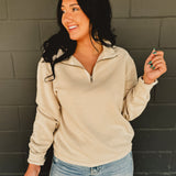 Pigment-Dyed Quarter Zip Pullover - Pigment Ivory