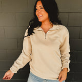 Pigment-Dyed Quarter Zip Pullover - Pigment Ivory