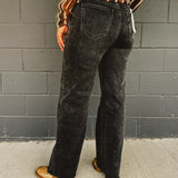 Hidden High Rise Logan Dad Jean - Washed Black