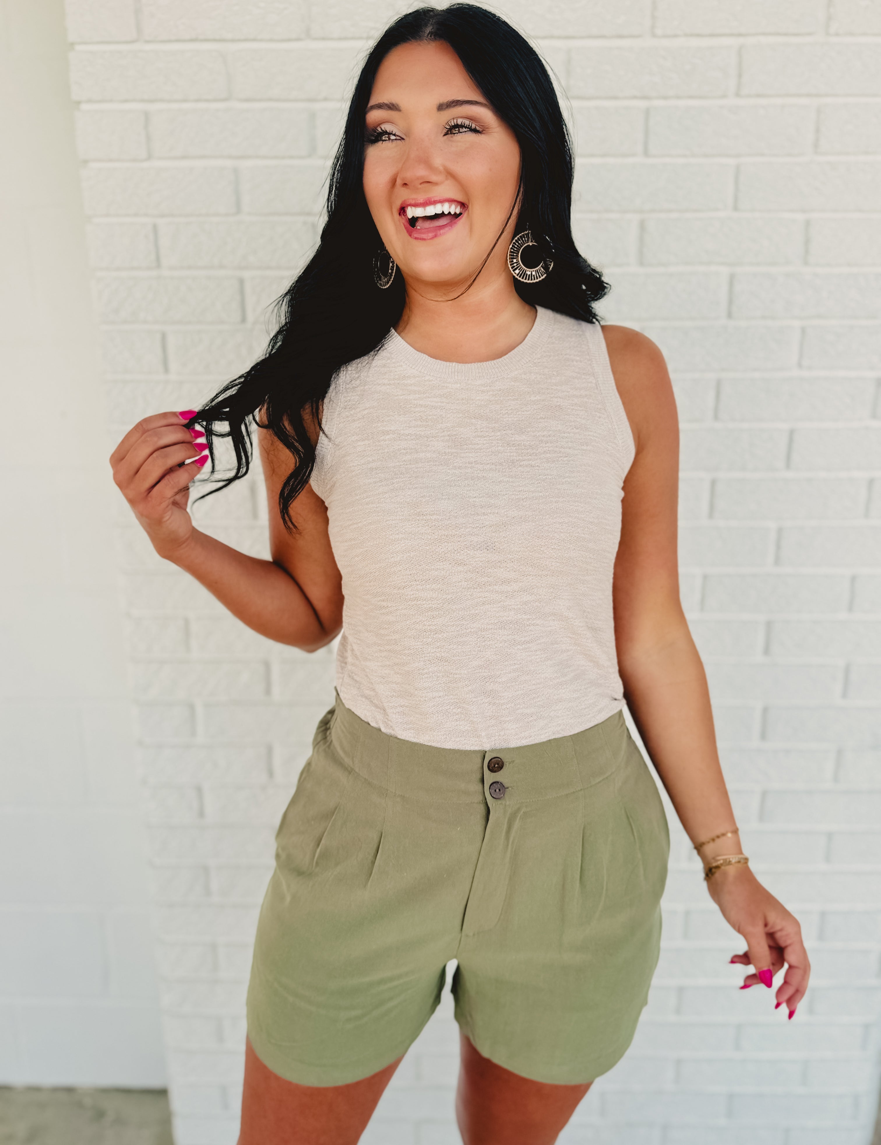 Casual Knit Tank Top - Taupe - Lace and Grace Boutique
