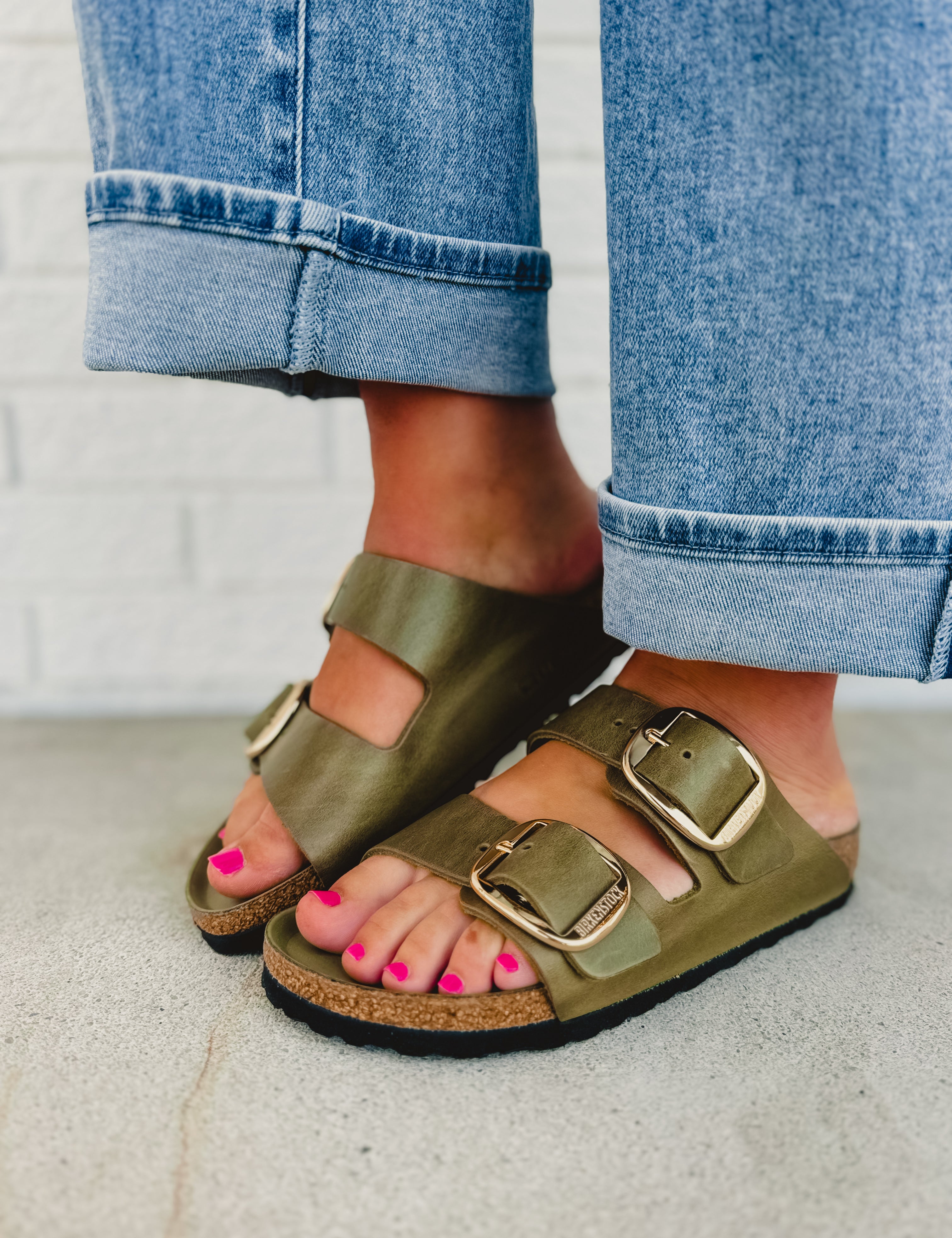 Birkenstock Arizona Big Buckle Sandal - Olive - Lace and Grace Boutique