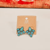 Western Stone Cluster Earrings - Turquoise