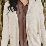 Lightweight Knit Sweater Cardigan - Natural
