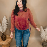 Side Tie Pullover Top - Rust