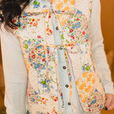 Ribbon Detailed Quilted Vest - Blue