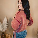 Side Tie Pullover Top - Rust