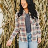 Plaid Button Up Flannel - Grey Multi