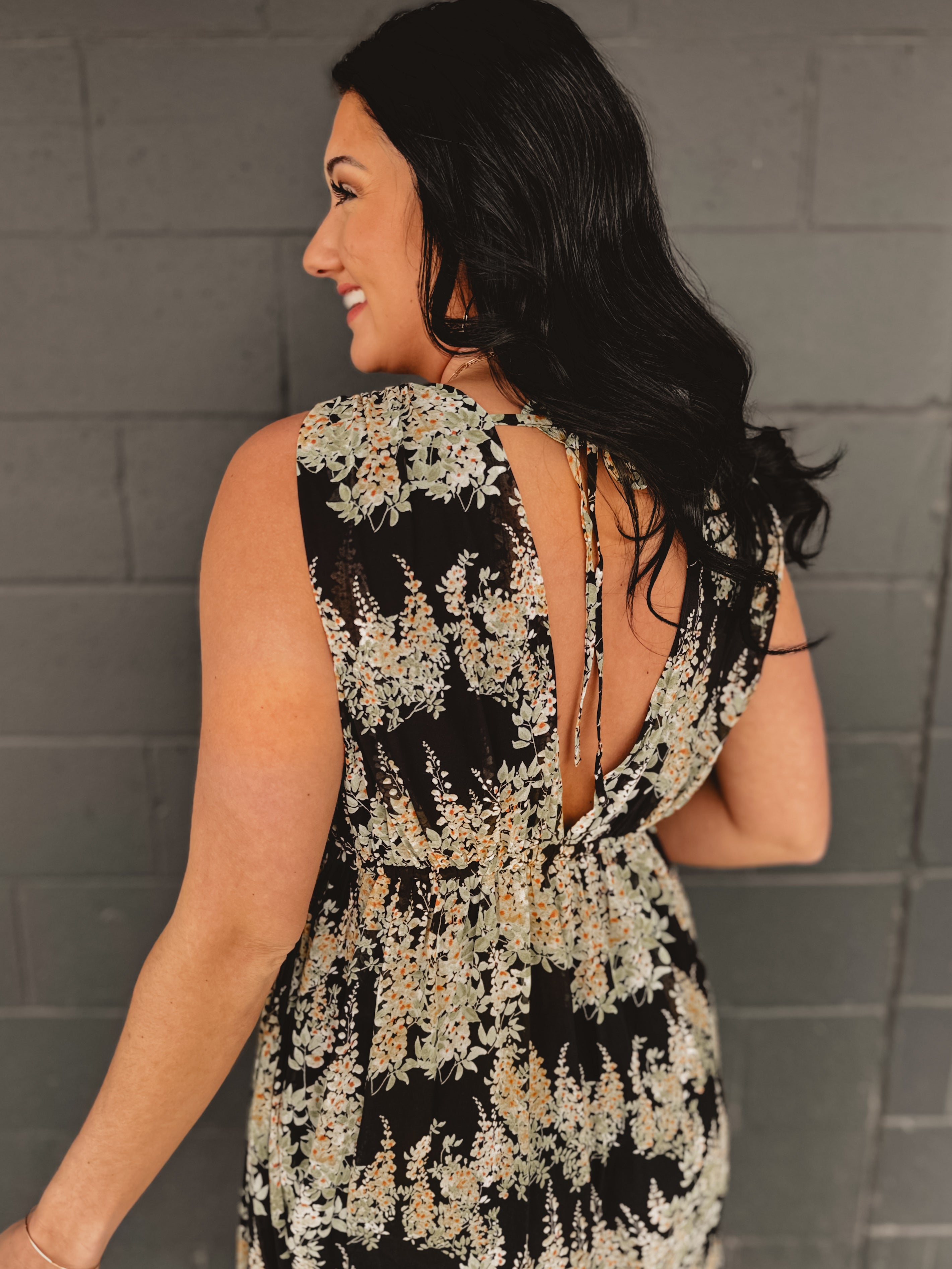 Floral Sleeveless Midi Dress