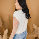 YEEHAW Hand Stitched Sweater - Cream