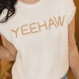 YEEHAW Hand Stitched Sweater - Cream