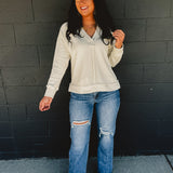 High Rise Wide Leg Ripped Jeans - Medium