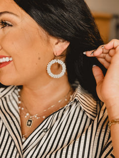 Pearl Hoop Earrings - Lace and Grace Boutique