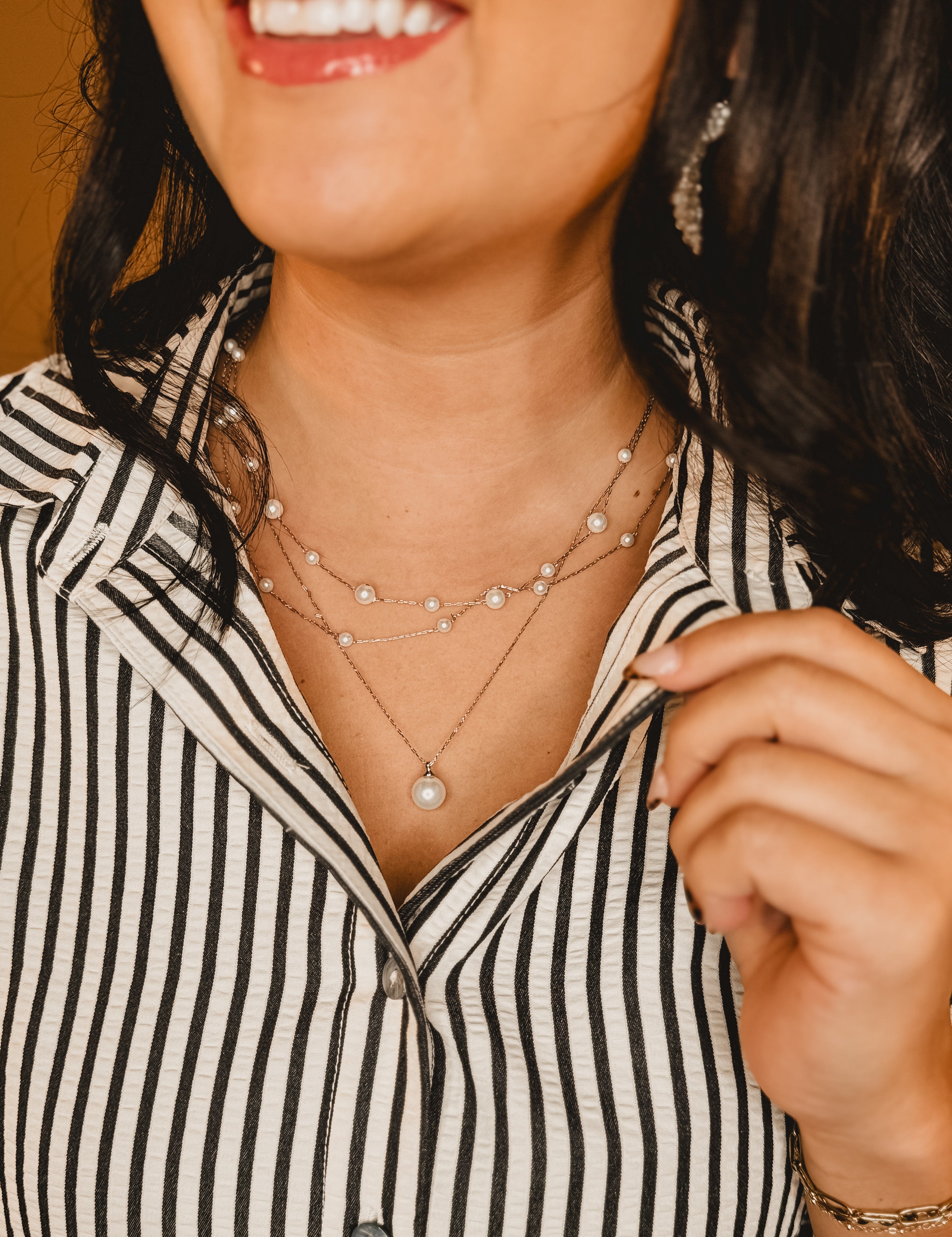 Dainty Silver Pearl Necklace - Lace and Grace Boutique