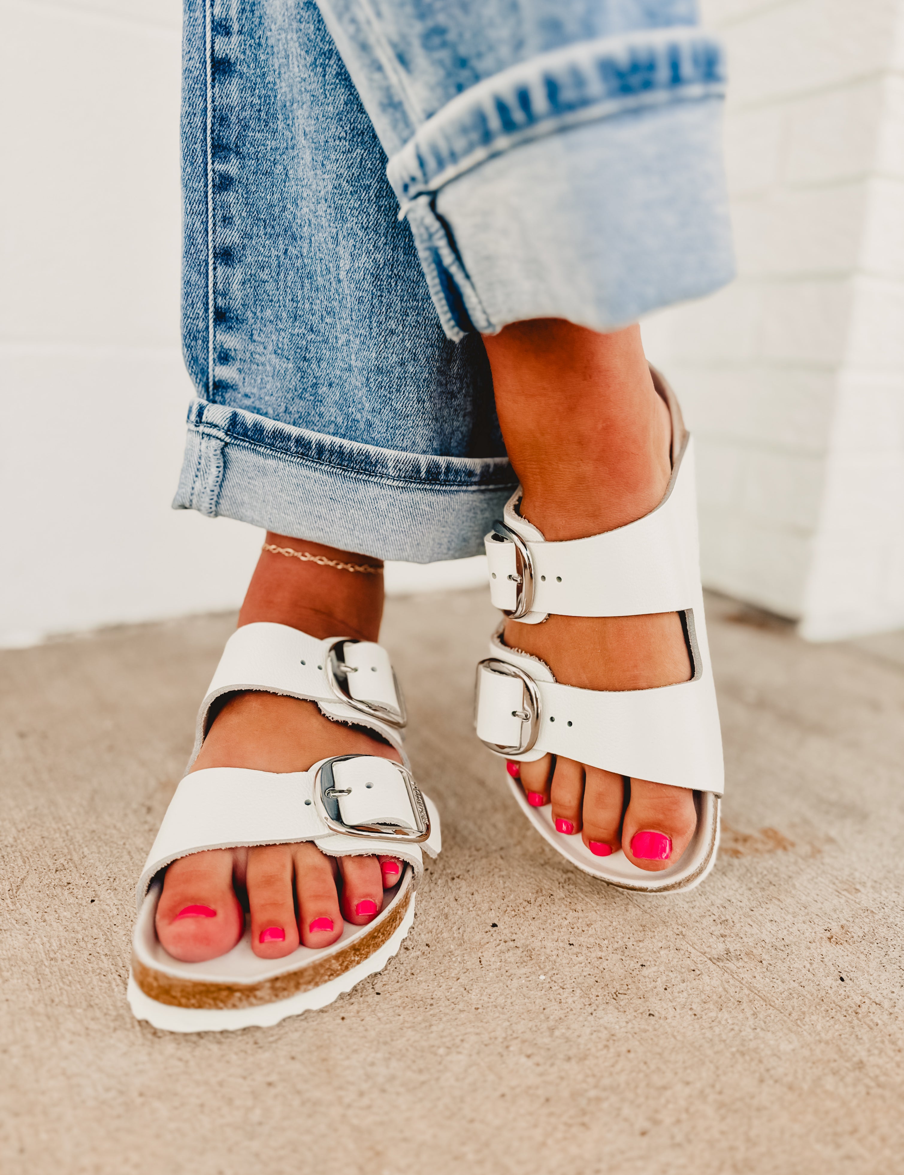 Birkenstock Arizona Big Buckle Sandal - White - Lace and Grace Boutique