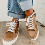 Roan by Bedstu Void Leather-Suede Whipstitch Lace Up Sneakers - Oats Tan MHD TML - Lace and Grace Boutique