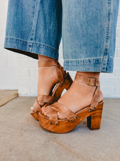 Bedstu Kalah Platform Heel - Oats Rustic - Lace and Grace Boutique