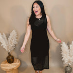 Finding Out Midi Dress - Black - Lace and Grace Boutique