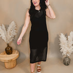 Finding Out Midi Dress - Black - Lace and Grace Boutique