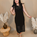 Finding Out Midi Dress - Black - Lace and Grace Boutique