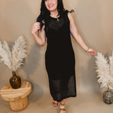 Finding Out Midi Dress - Black - Lace and Grace Boutique