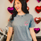 Simply Southern Disco Cherry Tee - Washed Coal