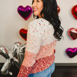 Melange Color Block Cardigan - Berry Multi