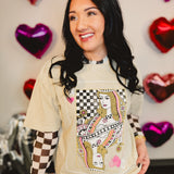 Queen Of Hearts Oversized Tee - Mineral Oatmeal