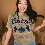 Cowboy Wild West Mineral Graphic Tee - Sage