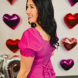 Button Down Sweetheart Maxi Dress - Electric Fuchsia