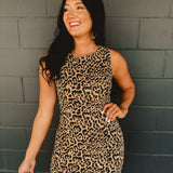 Leopard Denim Fit & Flare Mini Dress