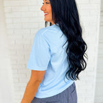 USA Floral Graphic Tee - Light Blue - Lace and Grace Boutique