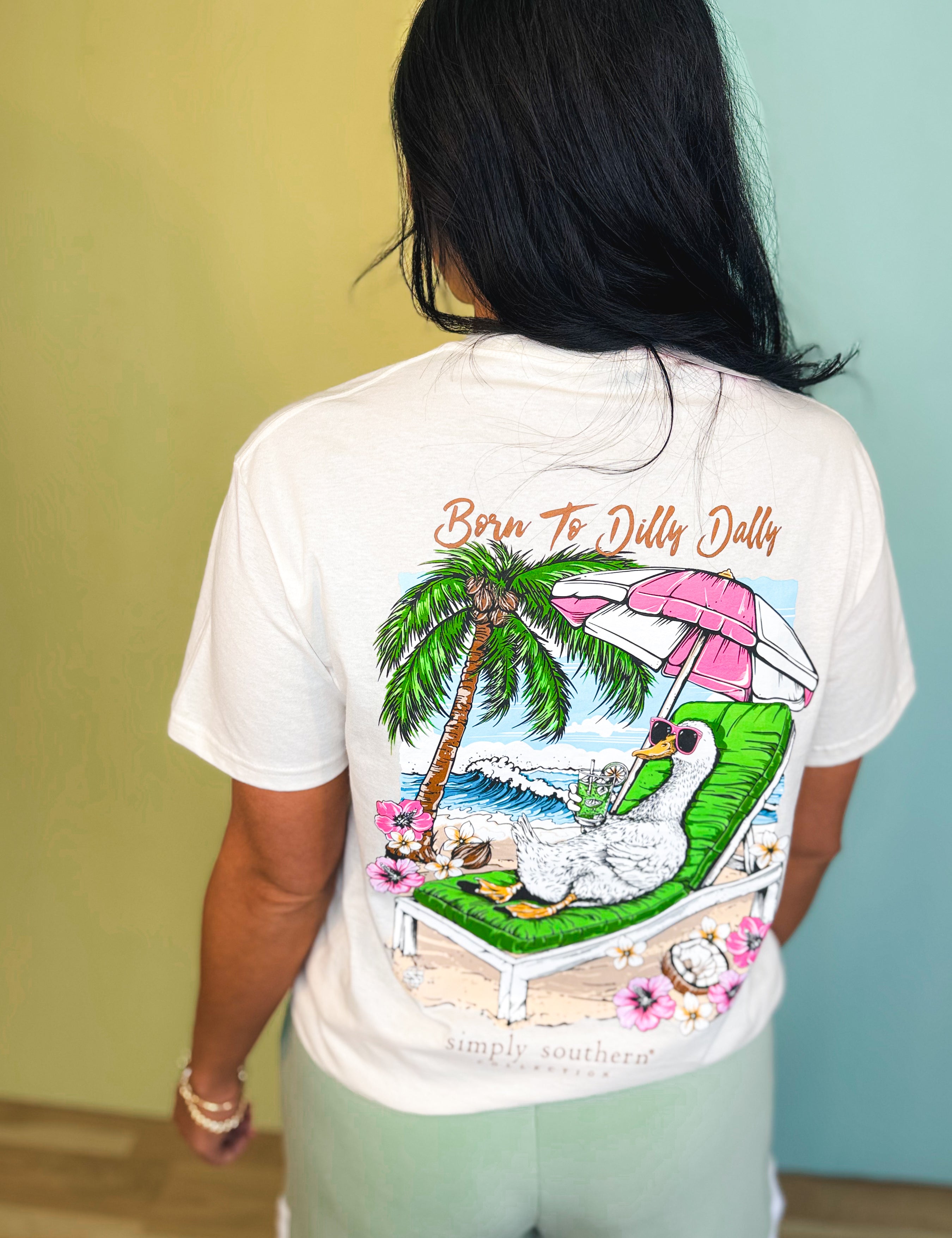 Simply Southern Dilly Dally Tee - Oyster - Lace and Grace Boutique