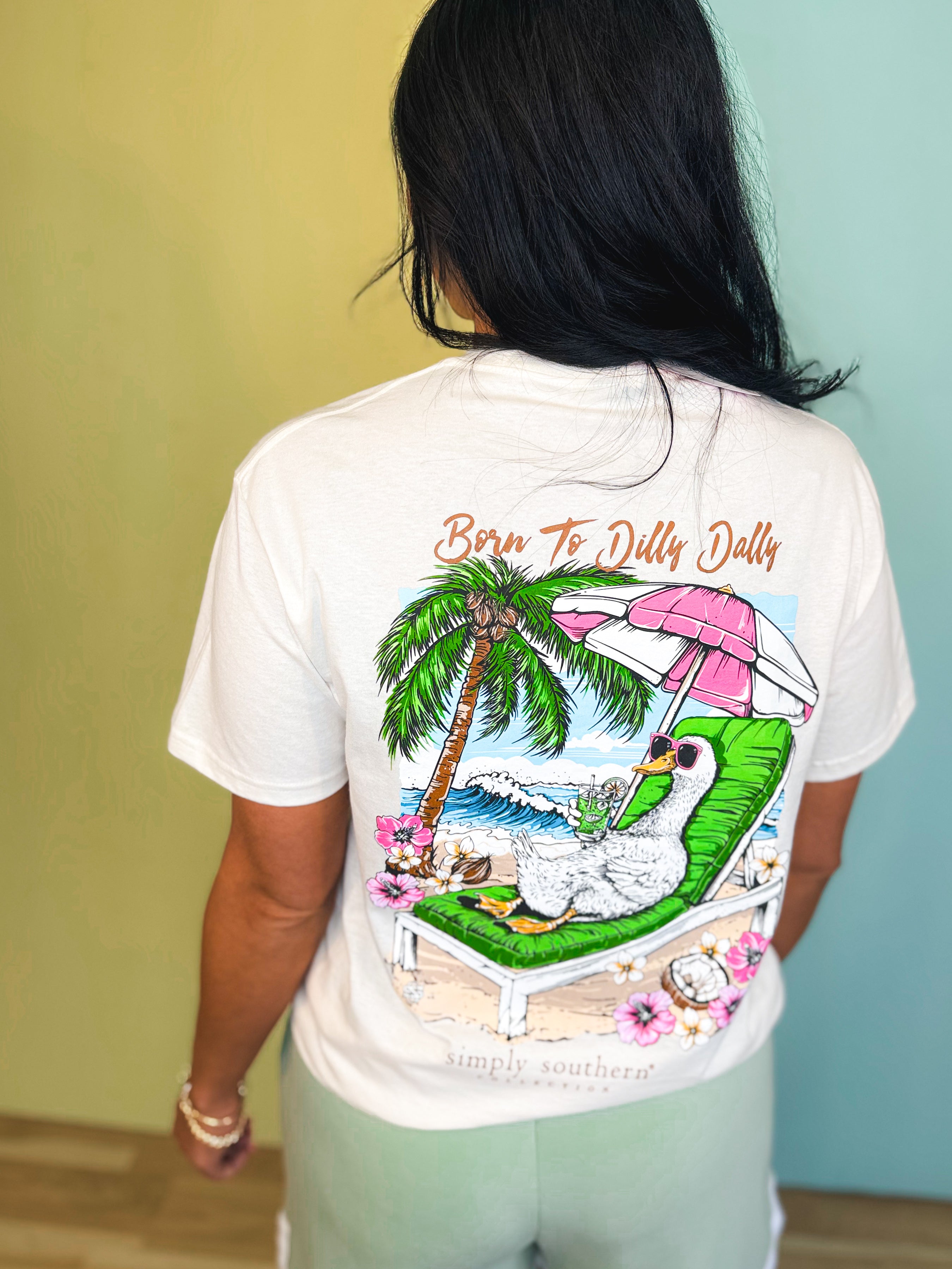 Simply Southern Dilly Dally Tee - Oyster - Lace and Grace Boutique
