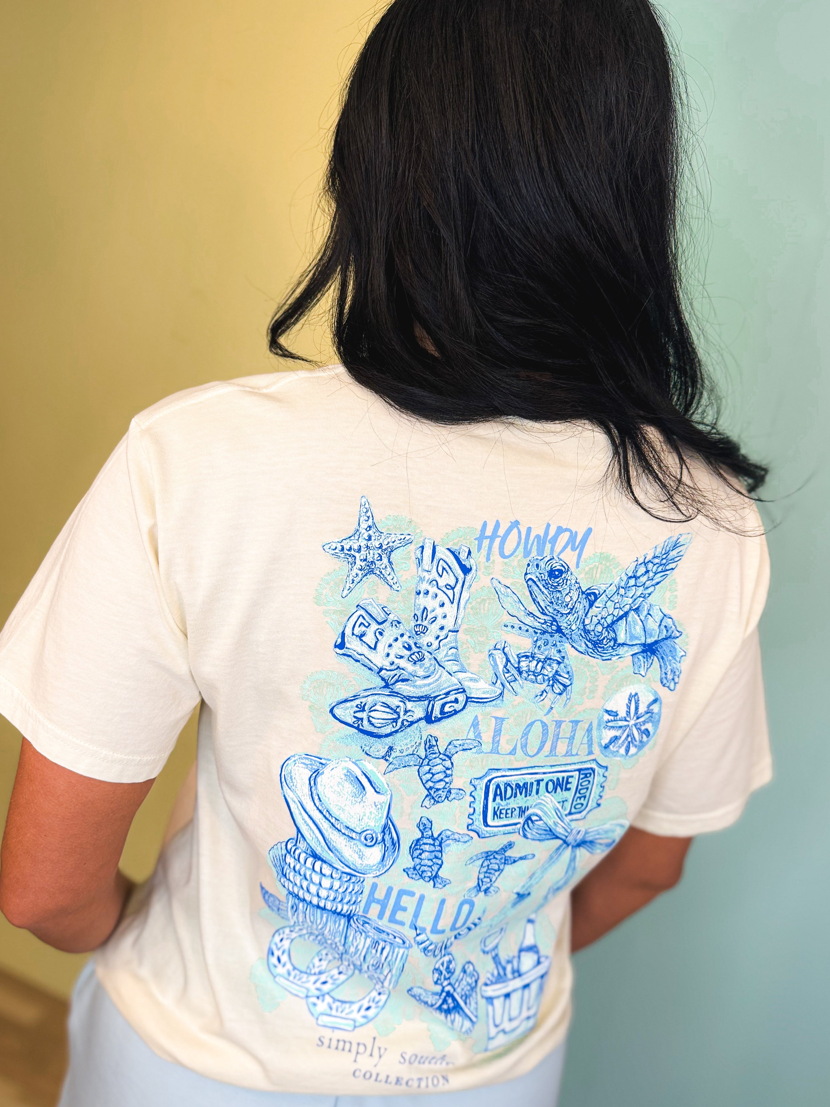 Simply Southern Mineral Wash Howdy Tee - Bone - Lace and Grace Boutique