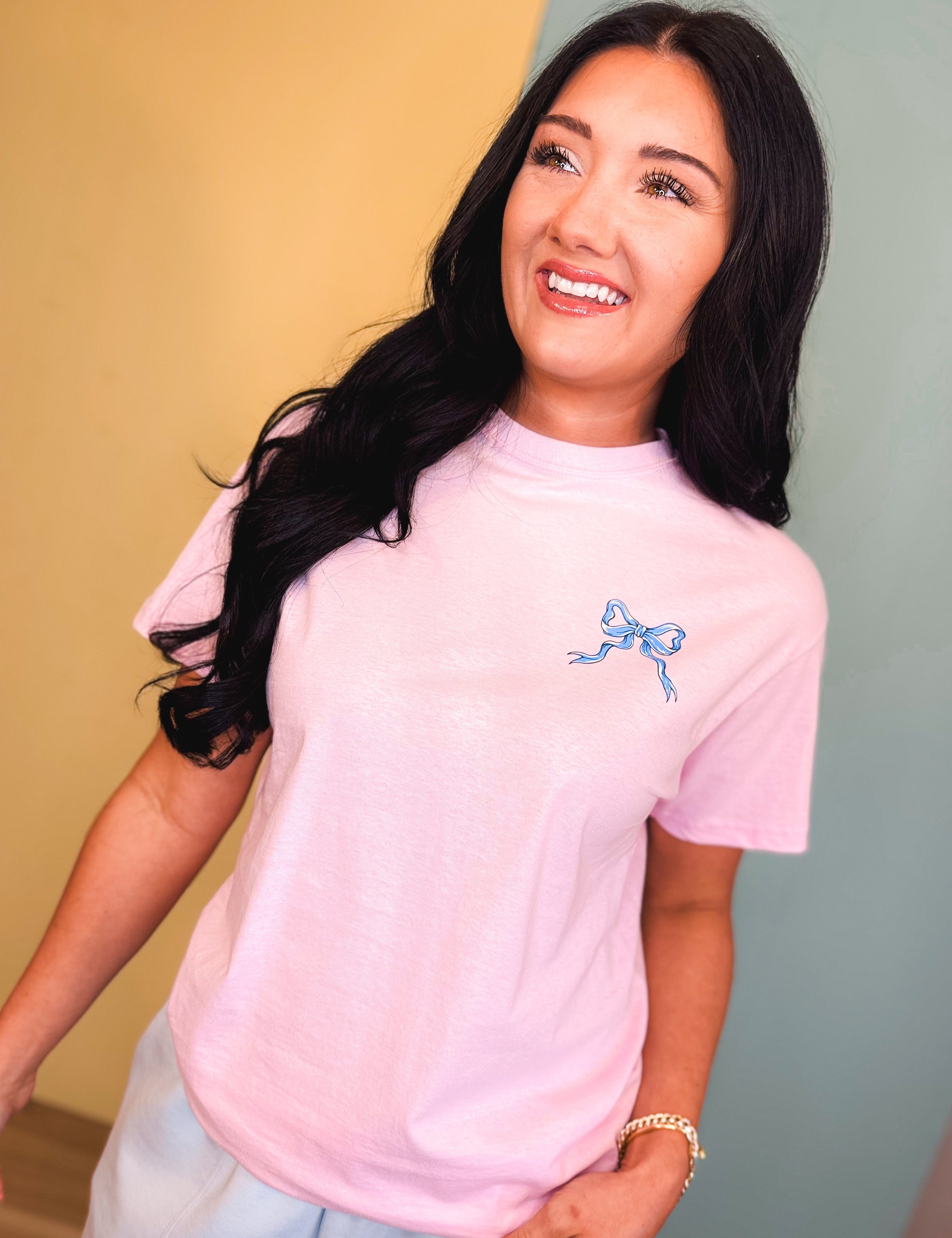 Simply Southern She Loves Jesus Tee - Peony - Lace and Grace Boutique
