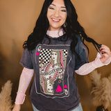 Queen of Hearts Graphic Tee - Mineral Charcoal