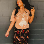 Howdy Mineral Wash Graphic Tee - Coral - Lace and Grace Boutique