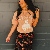Howdy Mineral Wash Graphic Tee - Coral - Lace and Grace Boutique