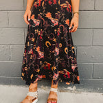 Western Printed Maxi Skirt - Black - Lace and Grace Boutique