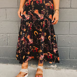 Western Printed Maxi Skirt - Black - Lace and Grace Boutique