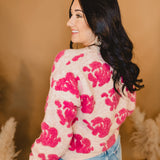 Floral Button-Down Cardigan - Rose