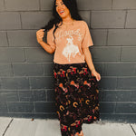 Western Printed Maxi Skirt - Black - Lace and Grace Boutique