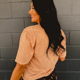 Howdy Mineral Wash Graphic Tee - Coral - Lace and Grace Boutique