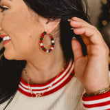 Christmas Rhinestone Beaded Earrings