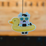 Cow Floatie Car Freshie - Pink Sands