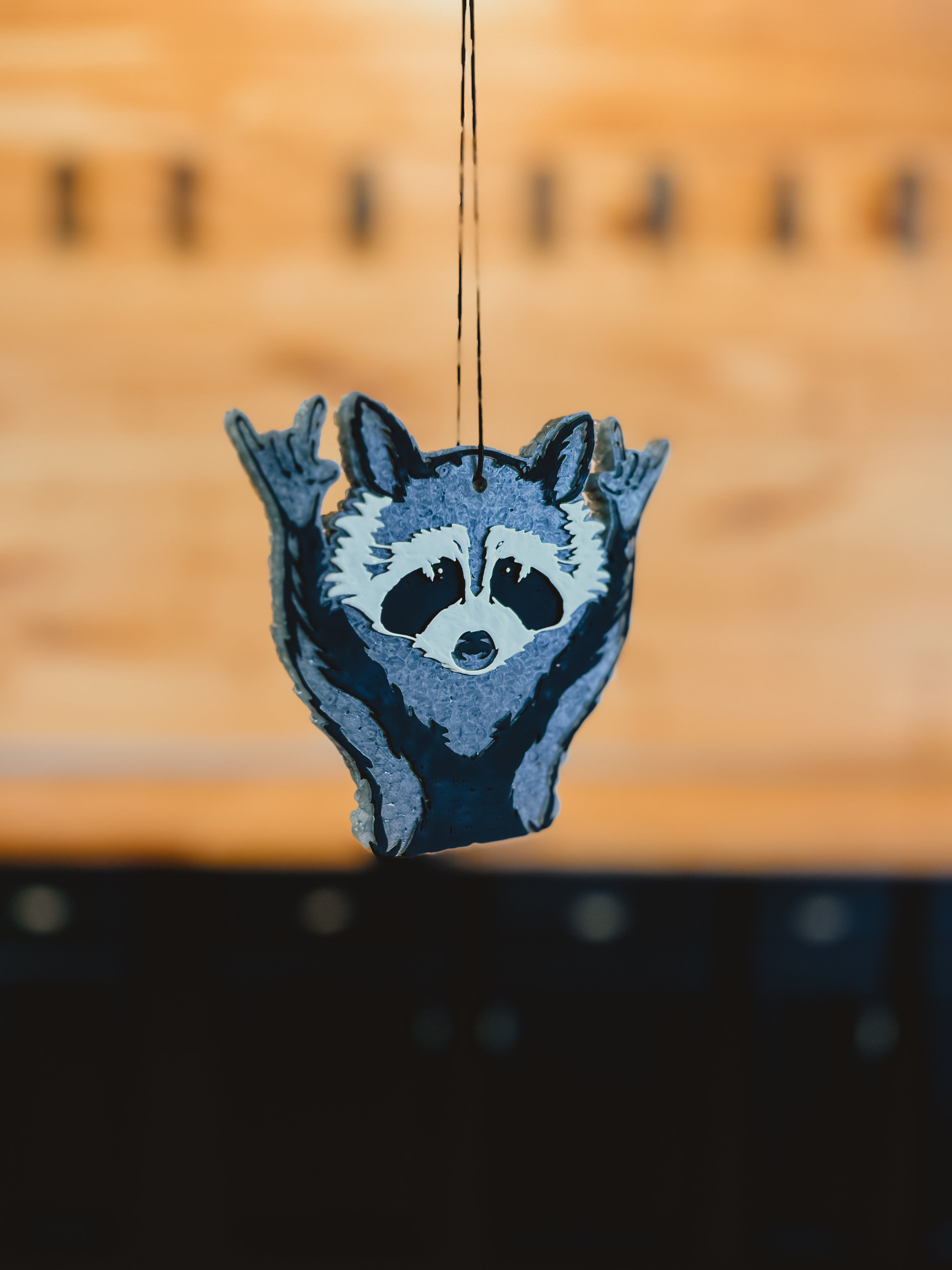 Rocky The Raccoon Car Freshie - Fresh Linen Odor Eliminator - Lace and Grace Boutique