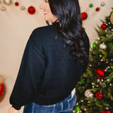 Merry & Bright Tinsel Christmas Sweater - Black