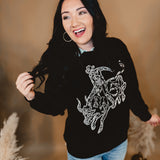 Western Embroidered Pullover Sweatshirt - Black