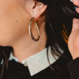 Twisted Metal Hoop Earrings - Gold